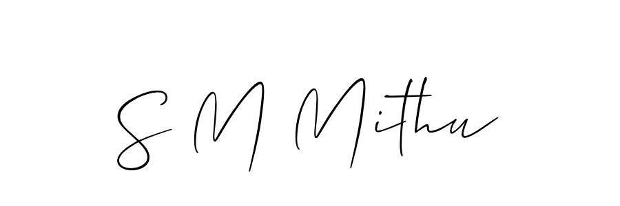 It looks lik you need a new signature style for name S M Mithu. Design unique handwritten (Allison_Script) signature with our free signature maker in just a few clicks. S M Mithu signature style 2 images and pictures png