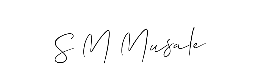 Also we have S M Musale name is the best signature style. Create professional handwritten signature collection using Allison_Script autograph style. S M Musale signature style 2 images and pictures png