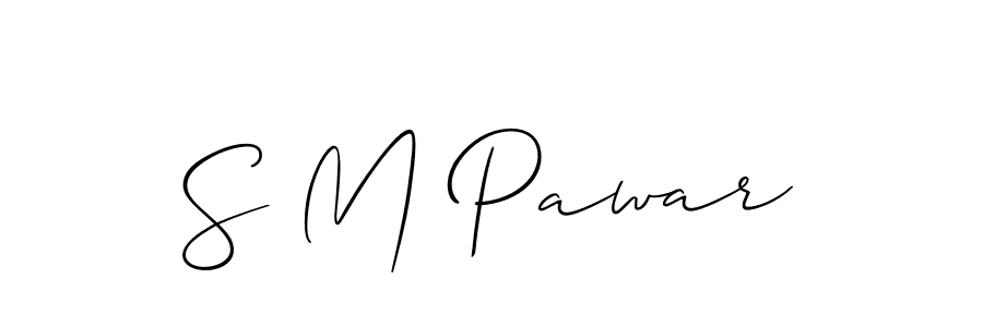 Also You can easily find your signature by using the search form. We will create S M Pawar name handwritten signature images for you free of cost using Allison_Script sign style. S M Pawar signature style 2 images and pictures png