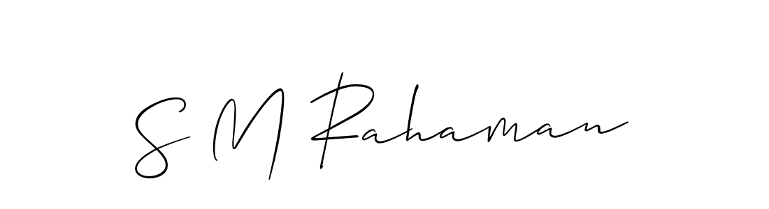 How to make S M Rahaman name signature. Use Allison_Script style for creating short signs online. This is the latest handwritten sign. S M Rahaman signature style 2 images and pictures png