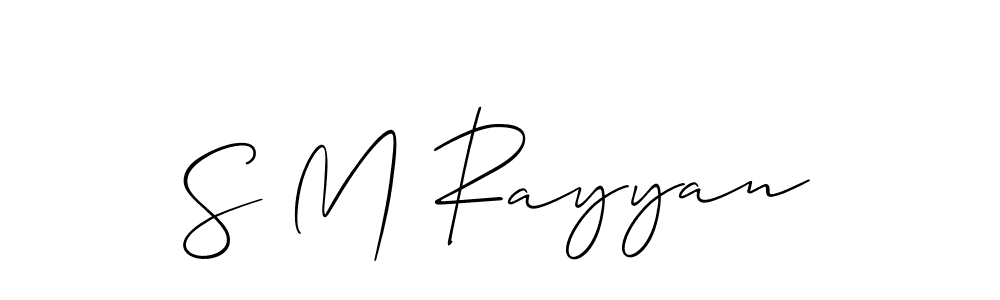 This is the best signature style for the S M Rayyan name. Also you like these signature font (Allison_Script). Mix name signature. S M Rayyan signature style 2 images and pictures png