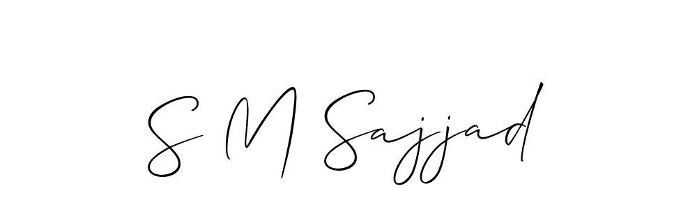 Also You can easily find your signature by using the search form. We will create S M Sajjad name handwritten signature images for you free of cost using Allison_Script sign style. S M Sajjad signature style 2 images and pictures png