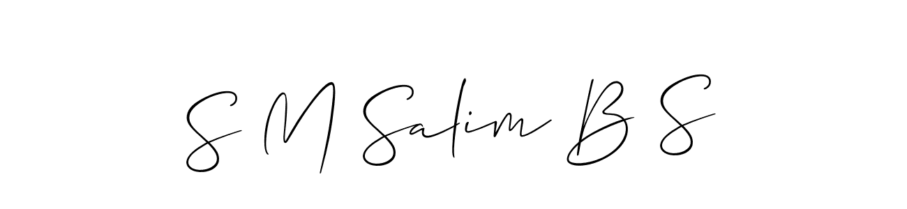 Use a signature maker to create a handwritten signature online. With this signature software, you can design (Allison_Script) your own signature for name S M Salim B S. S M Salim B S signature style 2 images and pictures png