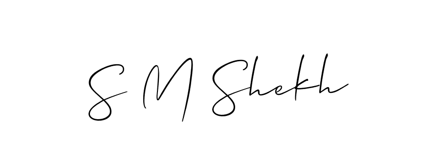 It looks lik you need a new signature style for name S M Shekh. Design unique handwritten (Allison_Script) signature with our free signature maker in just a few clicks. S M Shekh signature style 2 images and pictures png