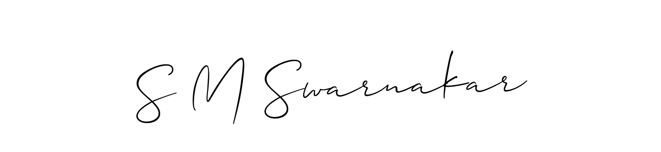 How to make S M Swarnakar signature? Allison_Script is a professional autograph style. Create handwritten signature for S M Swarnakar name. S M Swarnakar signature style 2 images and pictures png