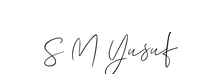 The best way (Allison_Script) to make a short signature is to pick only two or three words in your name. The name S M Yusuf include a total of six letters. For converting this name. S M Yusuf signature style 2 images and pictures png