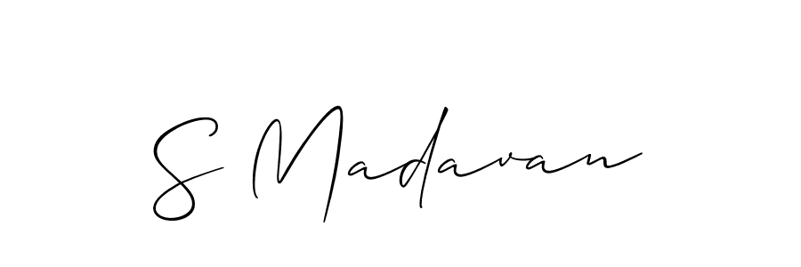 Design your own signature with our free online signature maker. With this signature software, you can create a handwritten (Allison_Script) signature for name S Madavan. S Madavan signature style 2 images and pictures png