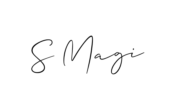How to make S Magi name signature. Use Allison_Script style for creating short signs online. This is the latest handwritten sign. S Magi signature style 2 images and pictures png