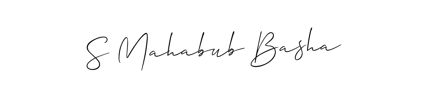 Also You can easily find your signature by using the search form. We will create S Mahabub Basha name handwritten signature images for you free of cost using Allison_Script sign style. S Mahabub Basha signature style 2 images and pictures png