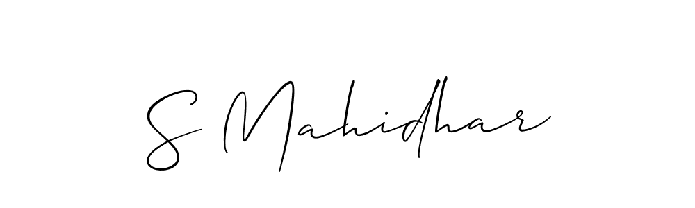 Allison_Script is a professional signature style that is perfect for those who want to add a touch of class to their signature. It is also a great choice for those who want to make their signature more unique. Get S Mahidhar name to fancy signature for free. S Mahidhar signature style 2 images and pictures png