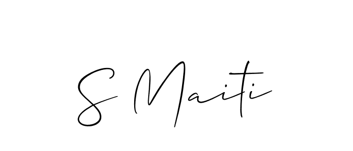 Allison_Script is a professional signature style that is perfect for those who want to add a touch of class to their signature. It is also a great choice for those who want to make their signature more unique. Get S Maiti name to fancy signature for free. S Maiti signature style 2 images and pictures png