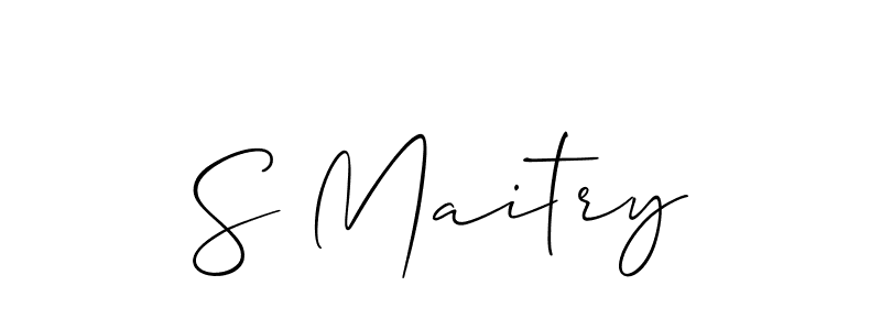 You should practise on your own different ways (Allison_Script) to write your name (S Maitry) in signature. don't let someone else do it for you. S Maitry signature style 2 images and pictures png