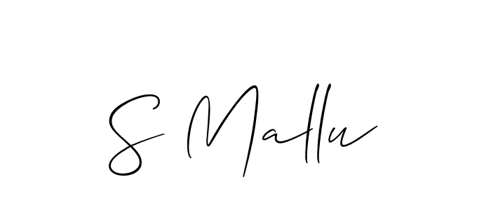 Make a beautiful signature design for name S Mallu. With this signature (Allison_Script) style, you can create a handwritten signature for free. S Mallu signature style 2 images and pictures png