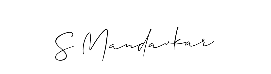 Make a beautiful signature design for name S Mandavkar. With this signature (Allison_Script) style, you can create a handwritten signature for free. S Mandavkar signature style 2 images and pictures png