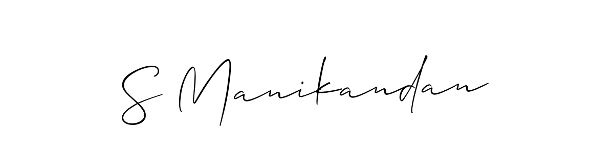 Also You can easily find your signature by using the search form. We will create S Manikandan name handwritten signature images for you free of cost using Allison_Script sign style. S Manikandan signature style 2 images and pictures png