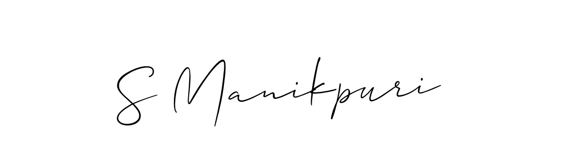 The best way (Allison_Script) to make a short signature is to pick only two or three words in your name. The name S Manikpuri include a total of six letters. For converting this name. S Manikpuri signature style 2 images and pictures png