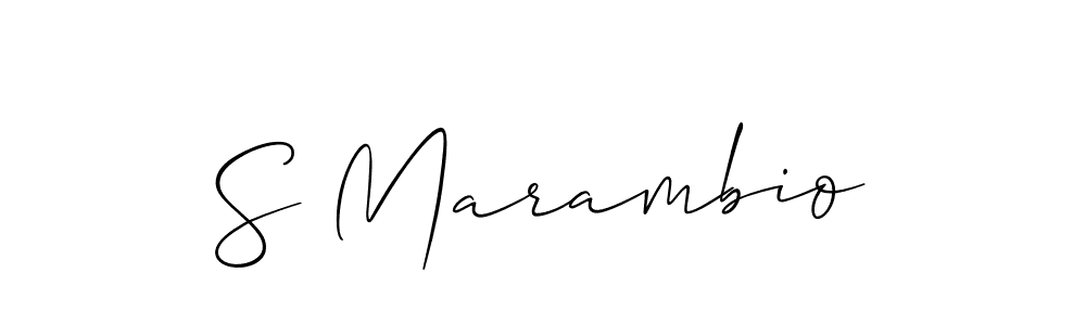How to make S Marambio name signature. Use Allison_Script style for creating short signs online. This is the latest handwritten sign. S Marambio signature style 2 images and pictures png