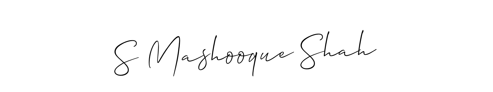 How to make S Mashooque Shah name signature. Use Allison_Script style for creating short signs online. This is the latest handwritten sign. S Mashooque Shah signature style 2 images and pictures png