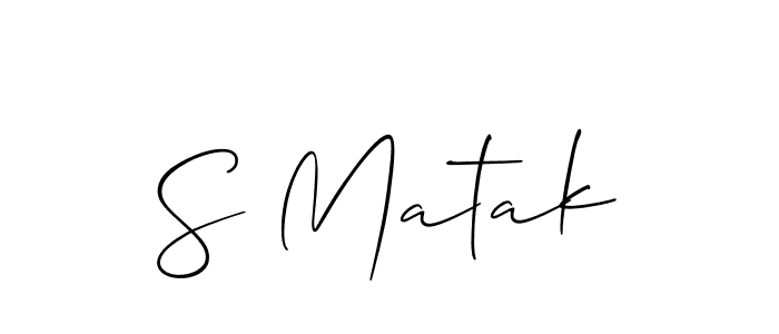 Use a signature maker to create a handwritten signature online. With this signature software, you can design (Allison_Script) your own signature for name S Matak. S Matak signature style 2 images and pictures png