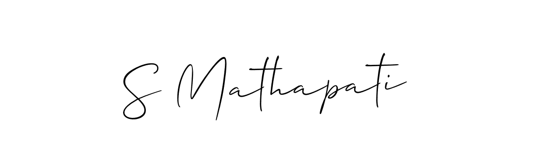 Create a beautiful signature design for name S Mathapati. With this signature (Allison_Script) fonts, you can make a handwritten signature for free. S Mathapati signature style 2 images and pictures png