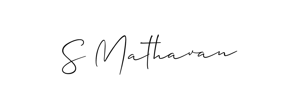 if you are searching for the best signature style for your name S Mathavan. so please give up your signature search. here we have designed multiple signature styles  using Allison_Script. S Mathavan signature style 2 images and pictures png