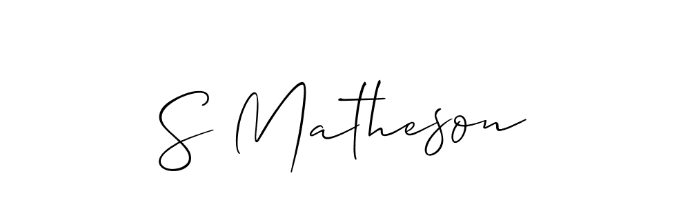 How to make S Matheson signature? Allison_Script is a professional autograph style. Create handwritten signature for S Matheson name. S Matheson signature style 2 images and pictures png