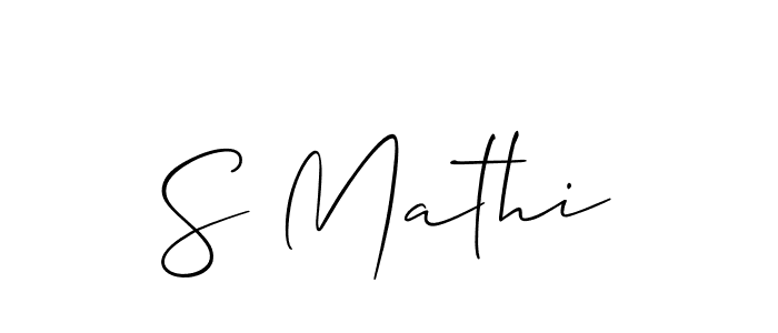 Allison_Script is a professional signature style that is perfect for those who want to add a touch of class to their signature. It is also a great choice for those who want to make their signature more unique. Get S Mathi name to fancy signature for free. S Mathi signature style 2 images and pictures png