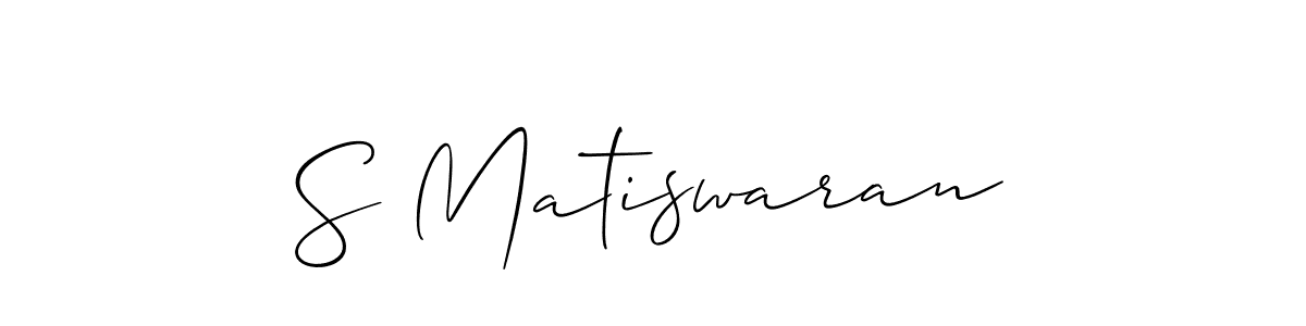 How to make S Matiswaran signature? Allison_Script is a professional autograph style. Create handwritten signature for S Matiswaran name. S Matiswaran signature style 2 images and pictures png