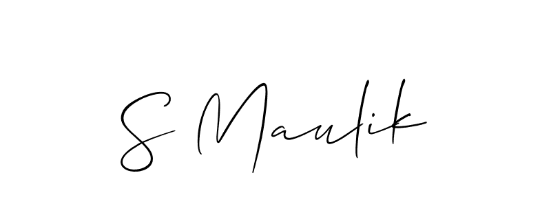 Use a signature maker to create a handwritten signature online. With this signature software, you can design (Allison_Script) your own signature for name S Maulik. S Maulik signature style 2 images and pictures png