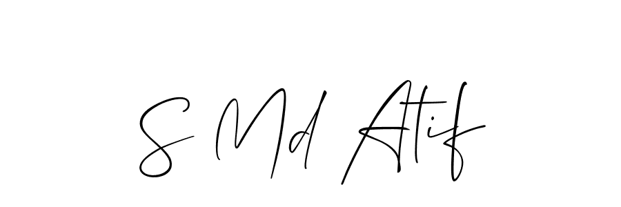 Make a short S Md Atif signature style. Manage your documents anywhere anytime using Allison_Script. Create and add eSignatures, submit forms, share and send files easily. S Md Atif signature style 2 images and pictures png