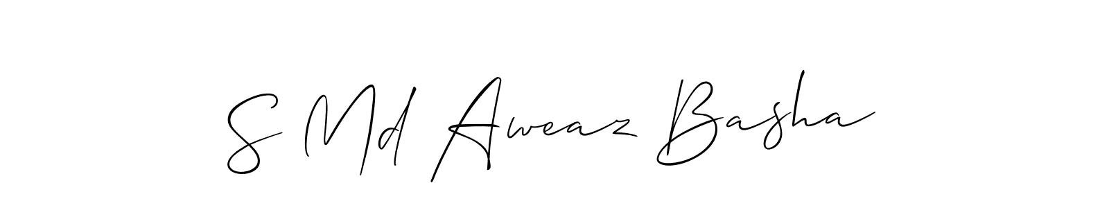 Make a short S Md Aweaz Basha signature style. Manage your documents anywhere anytime using Allison_Script. Create and add eSignatures, submit forms, share and send files easily. S Md Aweaz Basha signature style 2 images and pictures png