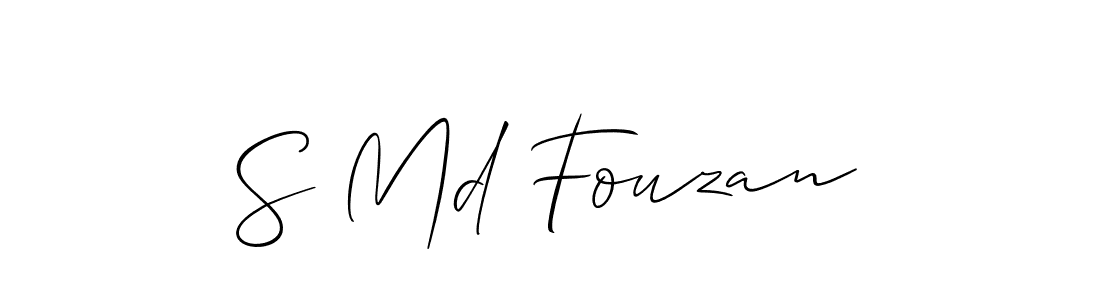 Use a signature maker to create a handwritten signature online. With this signature software, you can design (Allison_Script) your own signature for name S Md Fouzan. S Md Fouzan signature style 2 images and pictures png