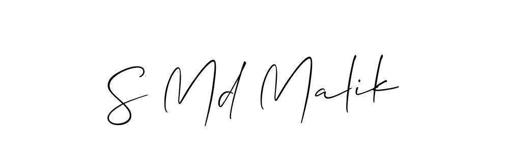 Allison_Script is a professional signature style that is perfect for those who want to add a touch of class to their signature. It is also a great choice for those who want to make their signature more unique. Get S Md Malik name to fancy signature for free. S Md Malik signature style 2 images and pictures png