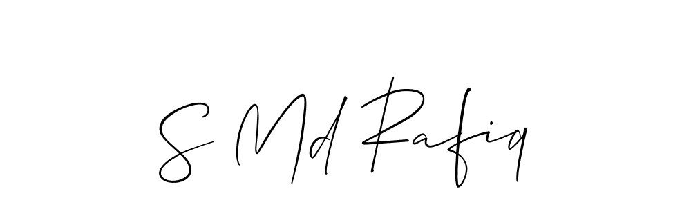 How to make S Md Rafiq name signature. Use Allison_Script style for creating short signs online. This is the latest handwritten sign. S Md Rafiq signature style 2 images and pictures png