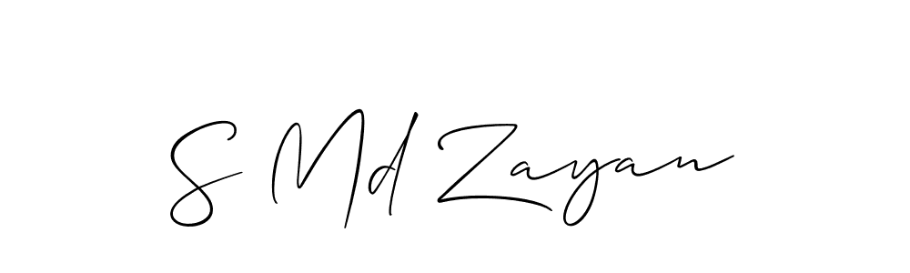 Use a signature maker to create a handwritten signature online. With this signature software, you can design (Allison_Script) your own signature for name S Md Zayan. S Md Zayan signature style 2 images and pictures png