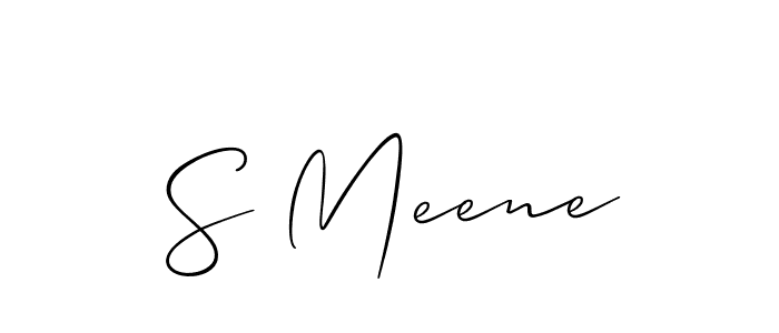 Make a beautiful signature design for name S Meene. With this signature (Allison_Script) style, you can create a handwritten signature for free. S Meene signature style 2 images and pictures png