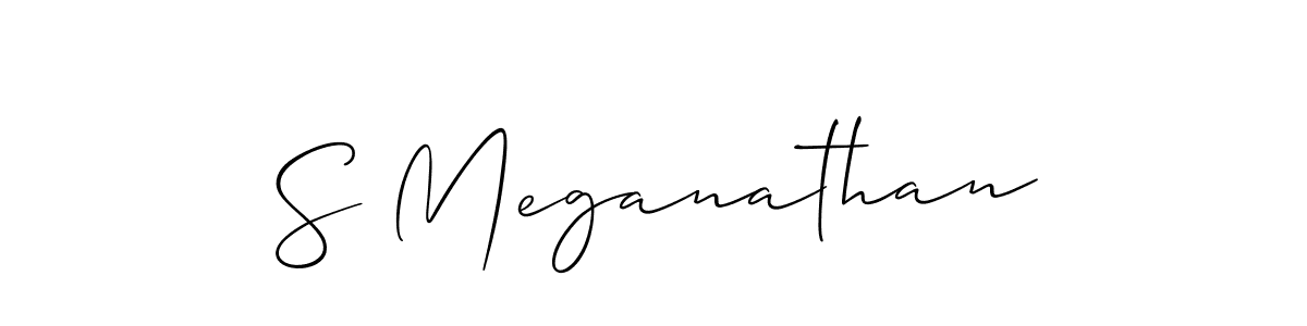 Make a beautiful signature design for name S Meganathan. With this signature (Allison_Script) style, you can create a handwritten signature for free. S Meganathan signature style 2 images and pictures png