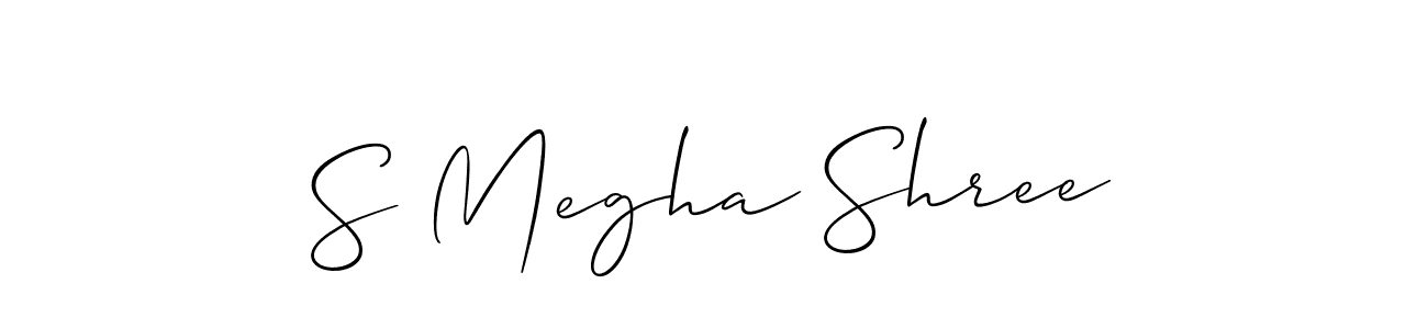 Also You can easily find your signature by using the search form. We will create S Megha Shree name handwritten signature images for you free of cost using Allison_Script sign style. S Megha Shree signature style 2 images and pictures png