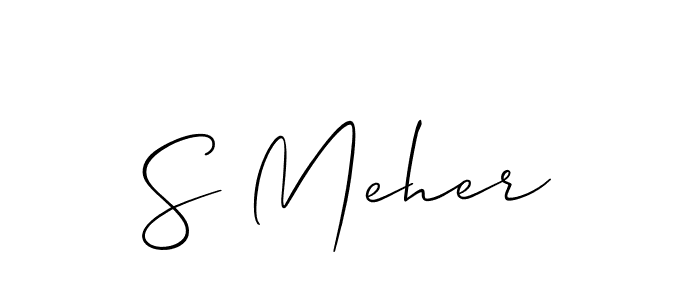 Create a beautiful signature design for name S Meher. With this signature (Allison_Script) fonts, you can make a handwritten signature for free. S Meher signature style 2 images and pictures png