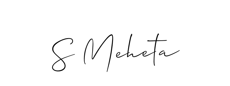 Use a signature maker to create a handwritten signature online. With this signature software, you can design (Allison_Script) your own signature for name S Meheta. S Meheta signature style 2 images and pictures png