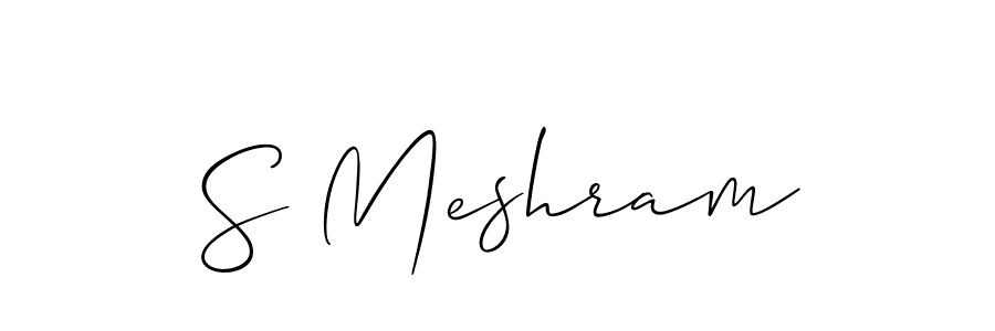 Also we have S Meshram name is the best signature style. Create professional handwritten signature collection using Allison_Script autograph style. S Meshram signature style 2 images and pictures png