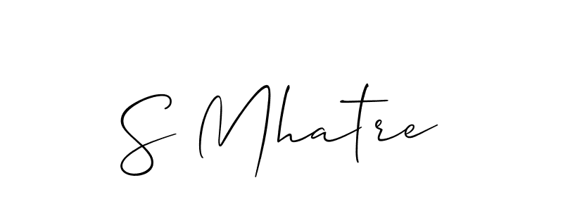 S Mhatre stylish signature style. Best Handwritten Sign (Allison_Script) for my name. Handwritten Signature Collection Ideas for my name S Mhatre. S Mhatre signature style 2 images and pictures png