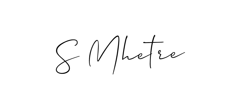 Create a beautiful signature design for name S Mhetre. With this signature (Allison_Script) fonts, you can make a handwritten signature for free. S Mhetre signature style 2 images and pictures png