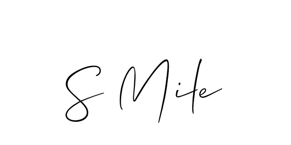 It looks lik you need a new signature style for name S Mile. Design unique handwritten (Allison_Script) signature with our free signature maker in just a few clicks. S Mile signature style 2 images and pictures png