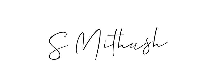 Allison_Script is a professional signature style that is perfect for those who want to add a touch of class to their signature. It is also a great choice for those who want to make their signature more unique. Get S Mithush name to fancy signature for free. S Mithush signature style 2 images and pictures png