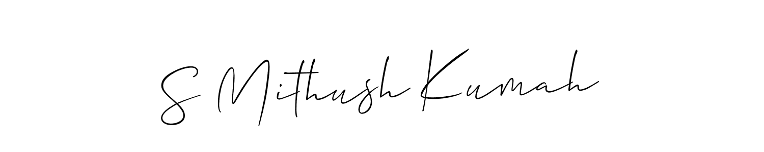 Make a beautiful signature design for name S Mithush Kumah. With this signature (Allison_Script) style, you can create a handwritten signature for free. S Mithush Kumah signature style 2 images and pictures png