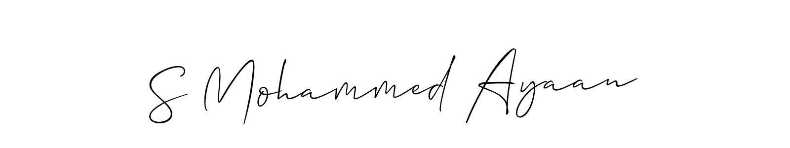 You should practise on your own different ways (Allison_Script) to write your name (S Mohammed Ayaan) in signature. don't let someone else do it for you. S Mohammed Ayaan signature style 2 images and pictures png