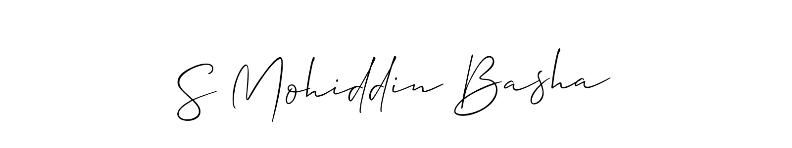 Make a beautiful signature design for name S Mohiddin Basha. With this signature (Allison_Script) style, you can create a handwritten signature for free. S Mohiddin Basha signature style 2 images and pictures png