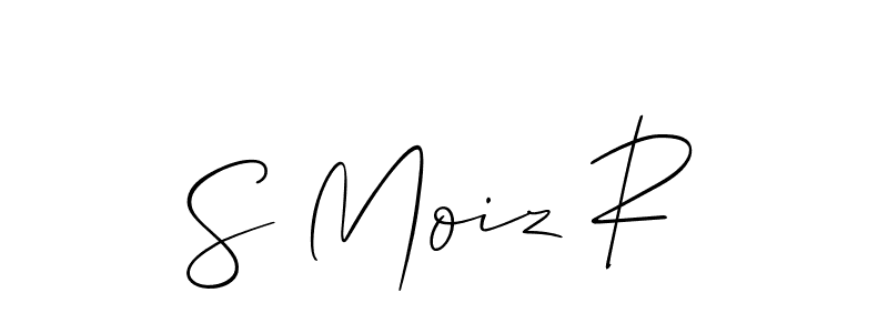 Also You can easily find your signature by using the search form. We will create S Moiz R name handwritten signature images for you free of cost using Allison_Script sign style. S Moiz R signature style 2 images and pictures png