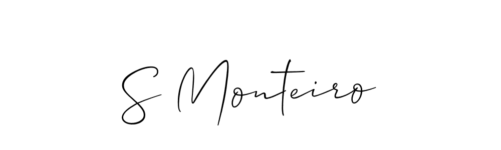 Also You can easily find your signature by using the search form. We will create S Monteiro name handwritten signature images for you free of cost using Allison_Script sign style. S Monteiro signature style 2 images and pictures png